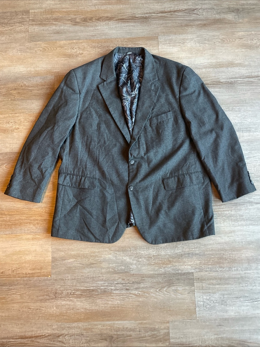 Oak Hill Blazer Mens 50 52 2 XL Gray Suit Jacket Sport Coat 2 Button